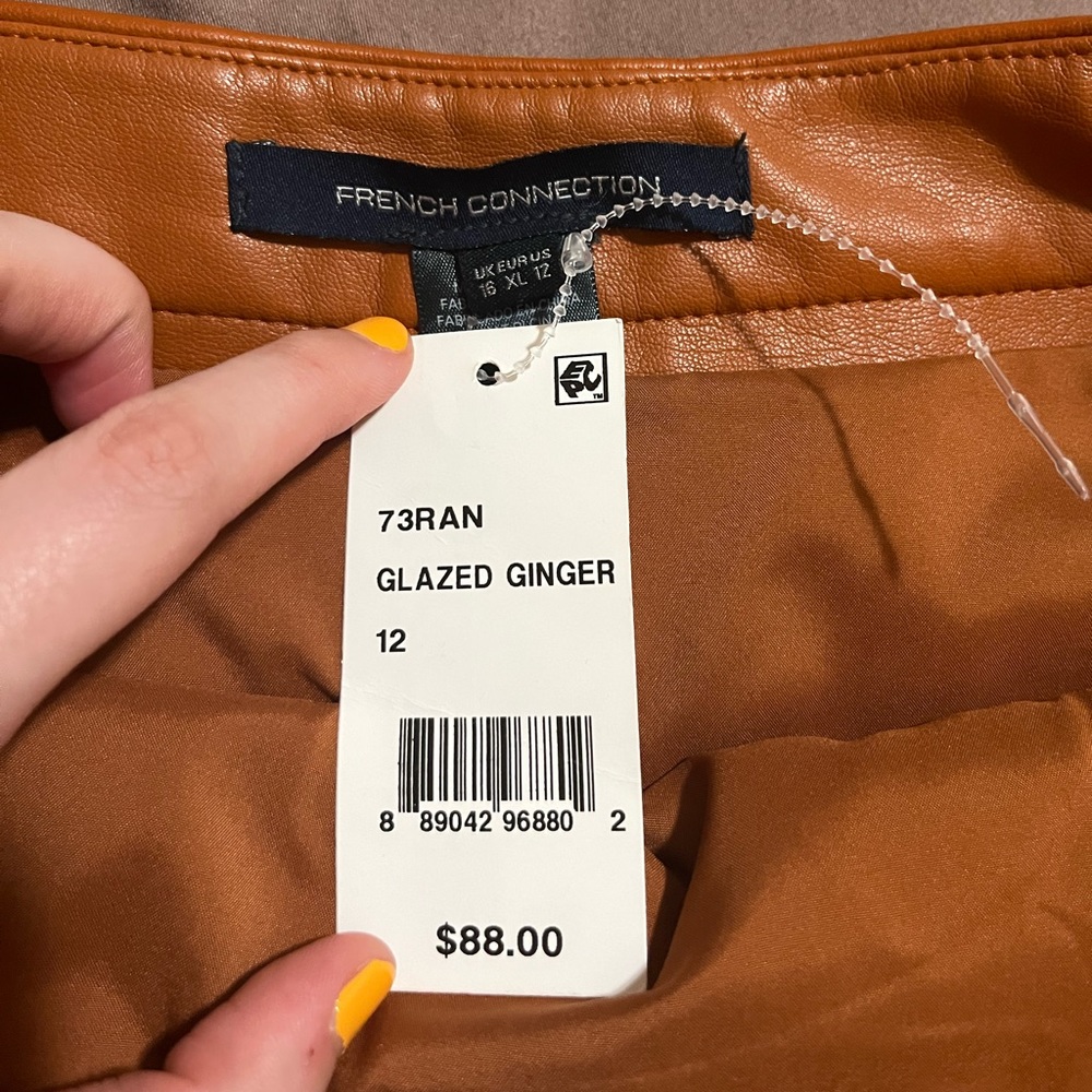 French Connection faux leather skirt
